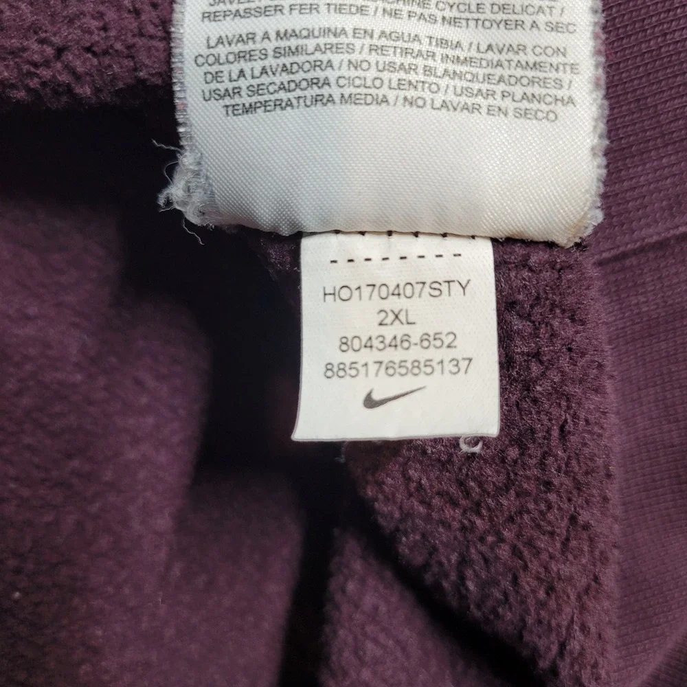 Nike Sportswear Club Fleece Hoodie Burgundy Maroon Pullover 804346-652 Mens‎ XXL